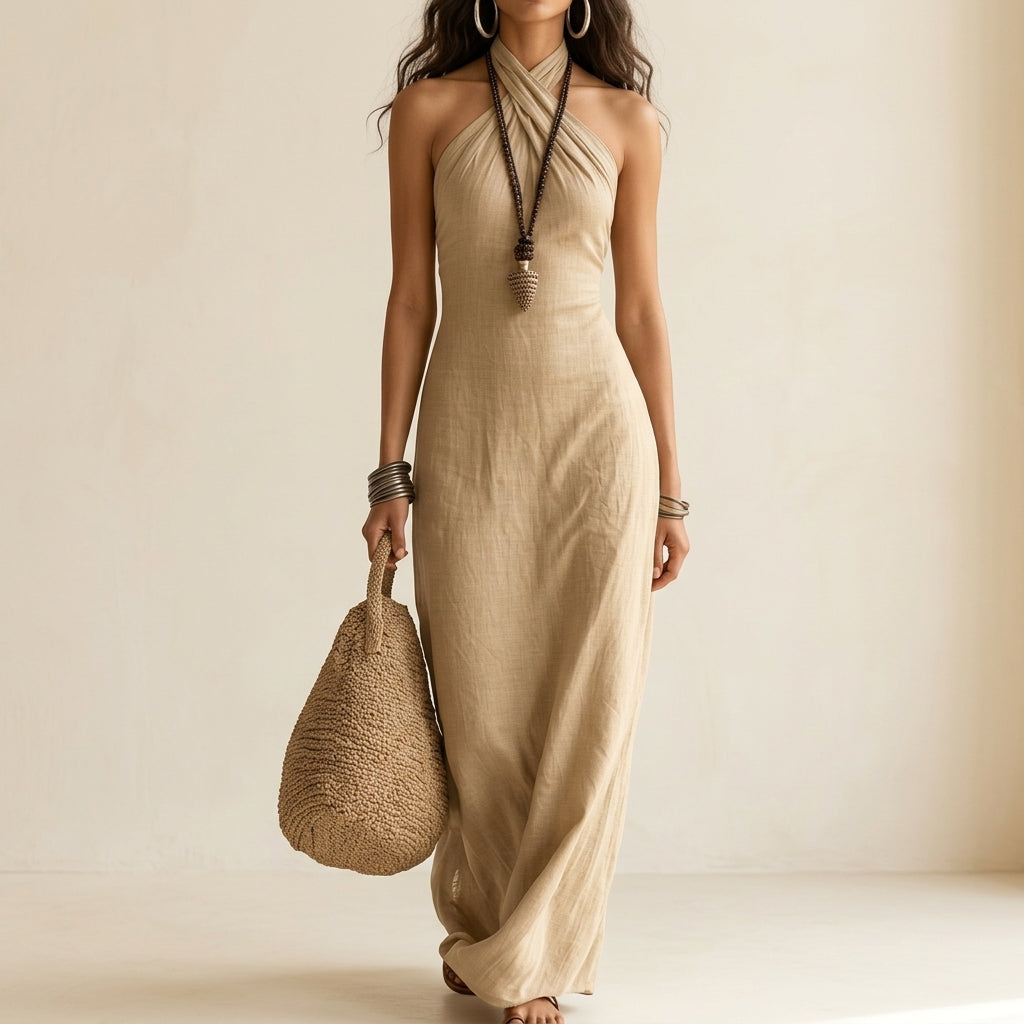 Romina Women's Linen Maxi Dress