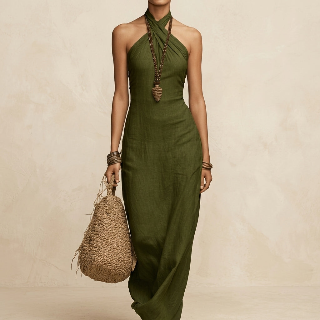 Romina Women's Linen Maxi Dress