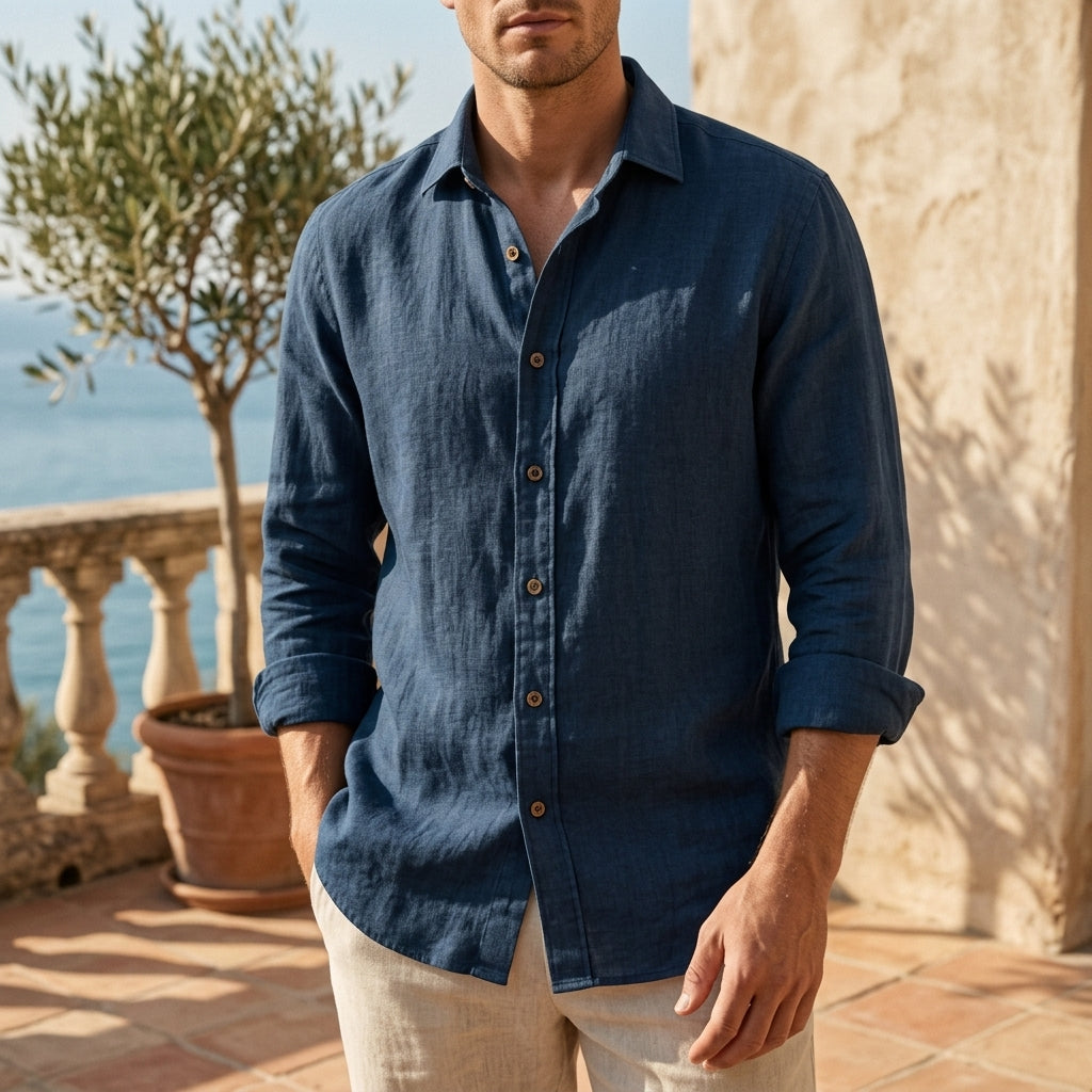 Marcello Long Sleeve Linen Shirt