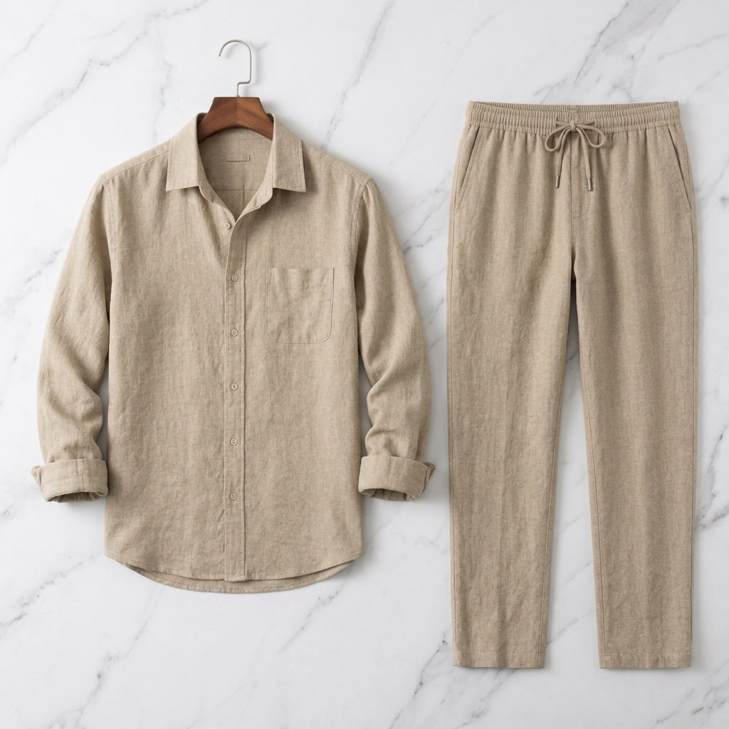 Vittorio Men’s Linen Shirt and Pants Set