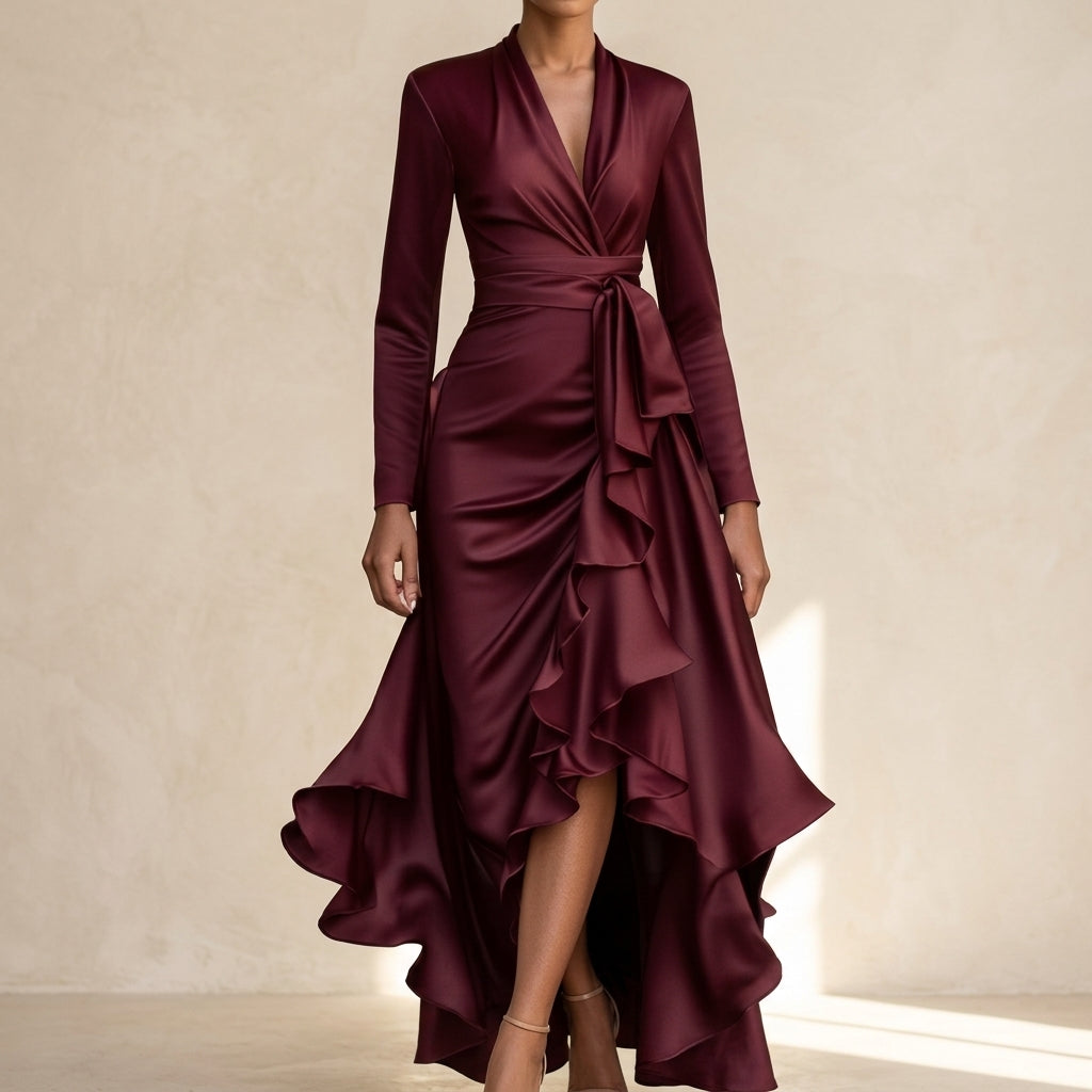 Marcella Women's Satin Wrap Dress