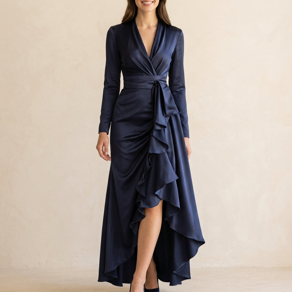 Marcella Women's Satin Wrap Dress