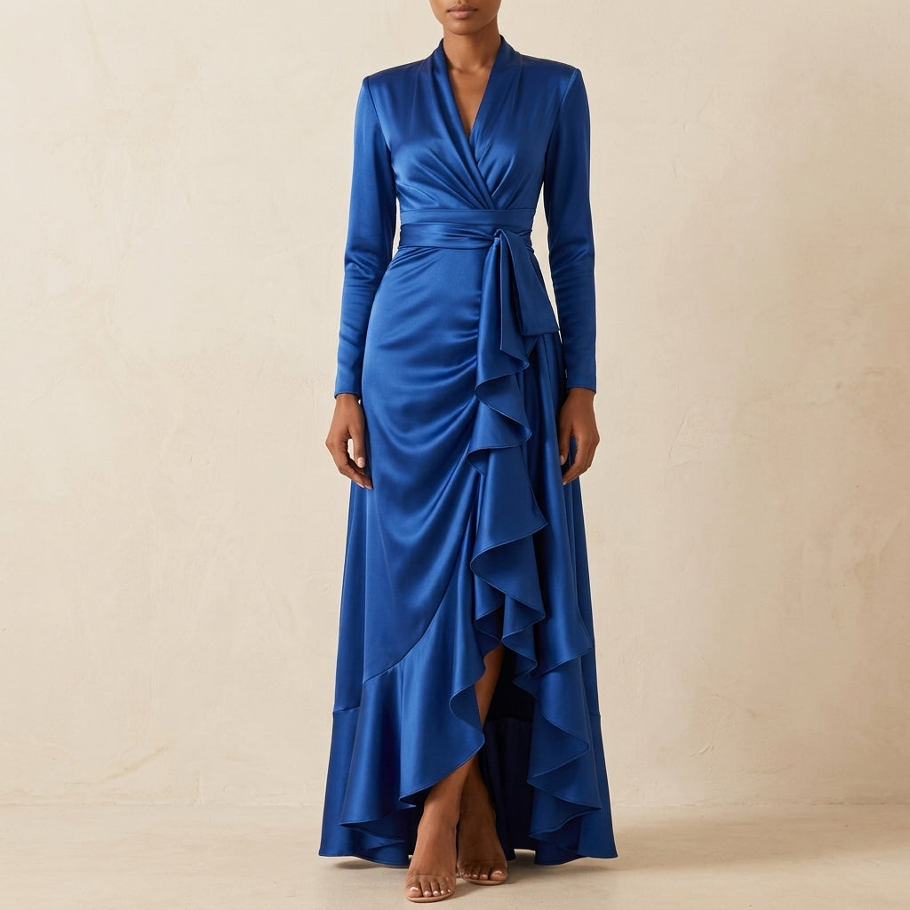Marcella Women's Satin Wrap Dress
