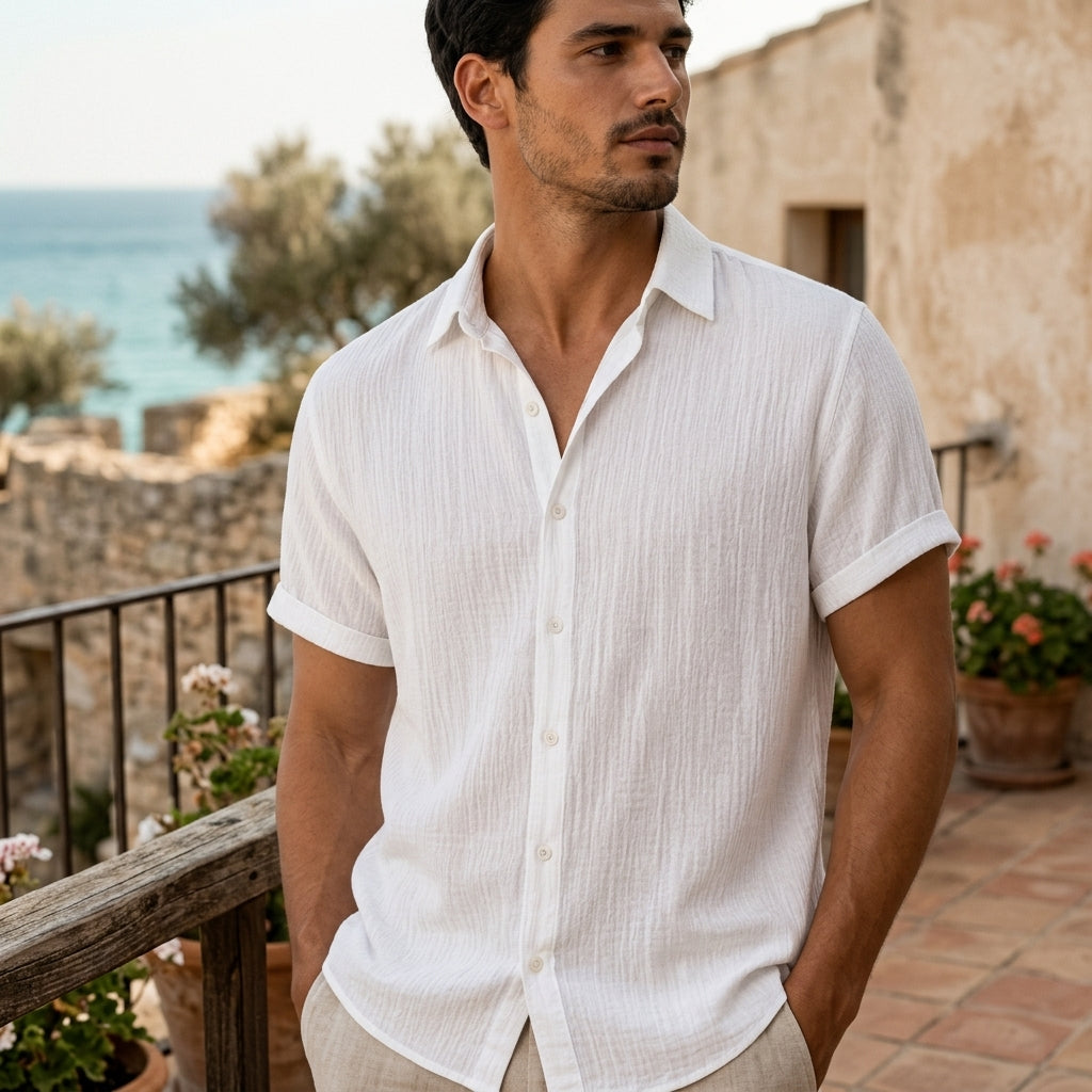 Ashbourne Men's Cotton Linen Shirt
