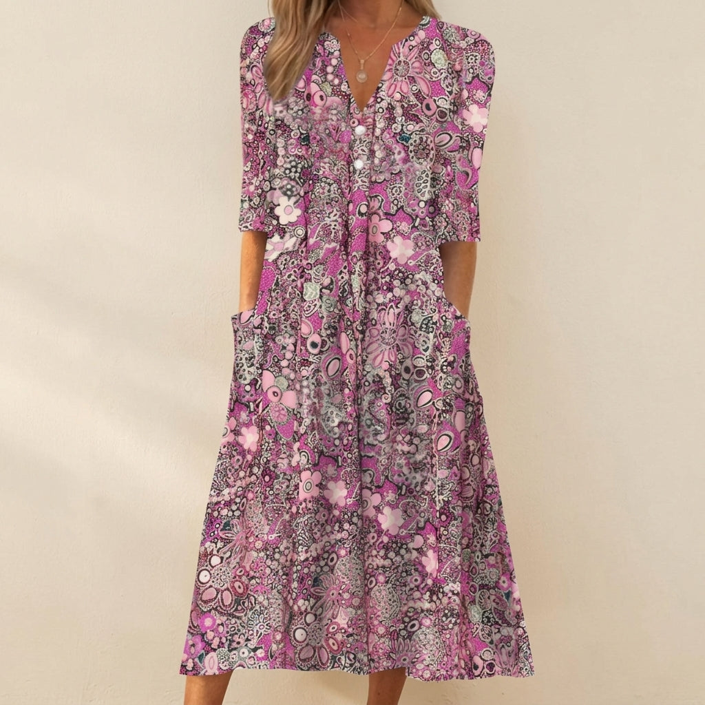 Lucia Women's Elegant Summer Midi Dress