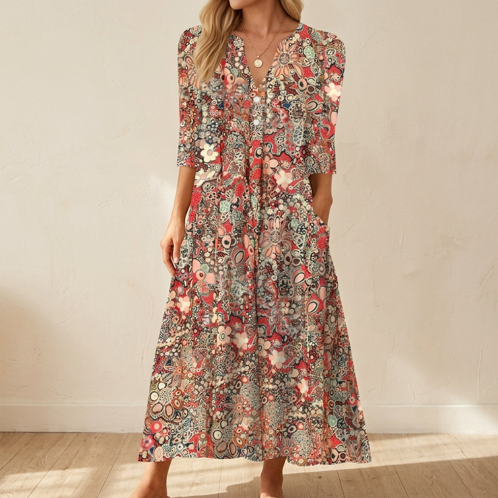 Lucia Women's Elegant Summer Midi Dress