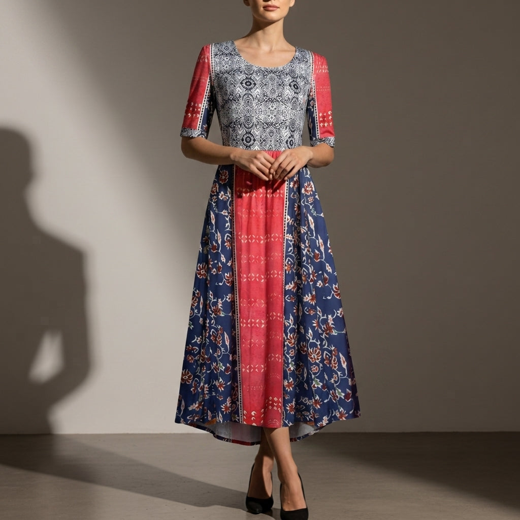 Segovia Boho Floral Midi Dress