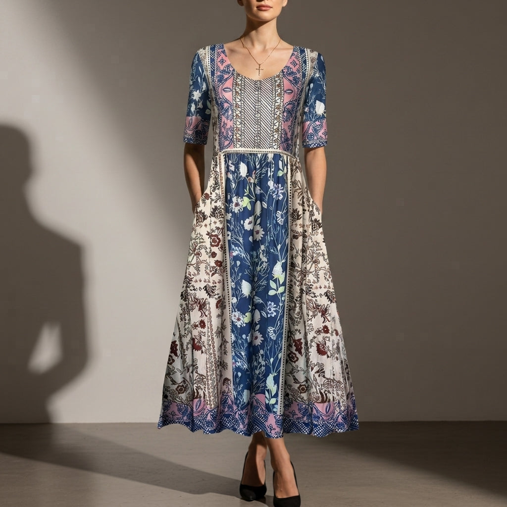 Segovia Boho Floral Midi Dress