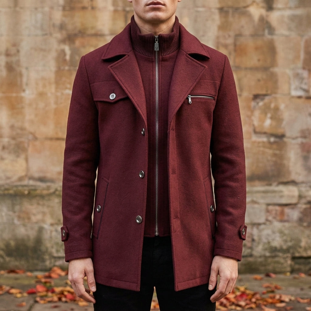 Amorgos Tailored Layered Overcoat
