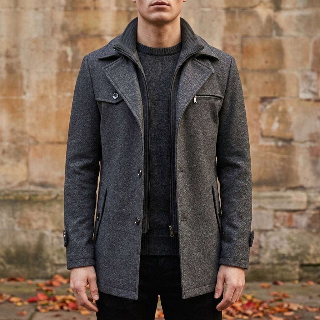 Amorgos Tailored Layered Overcoat