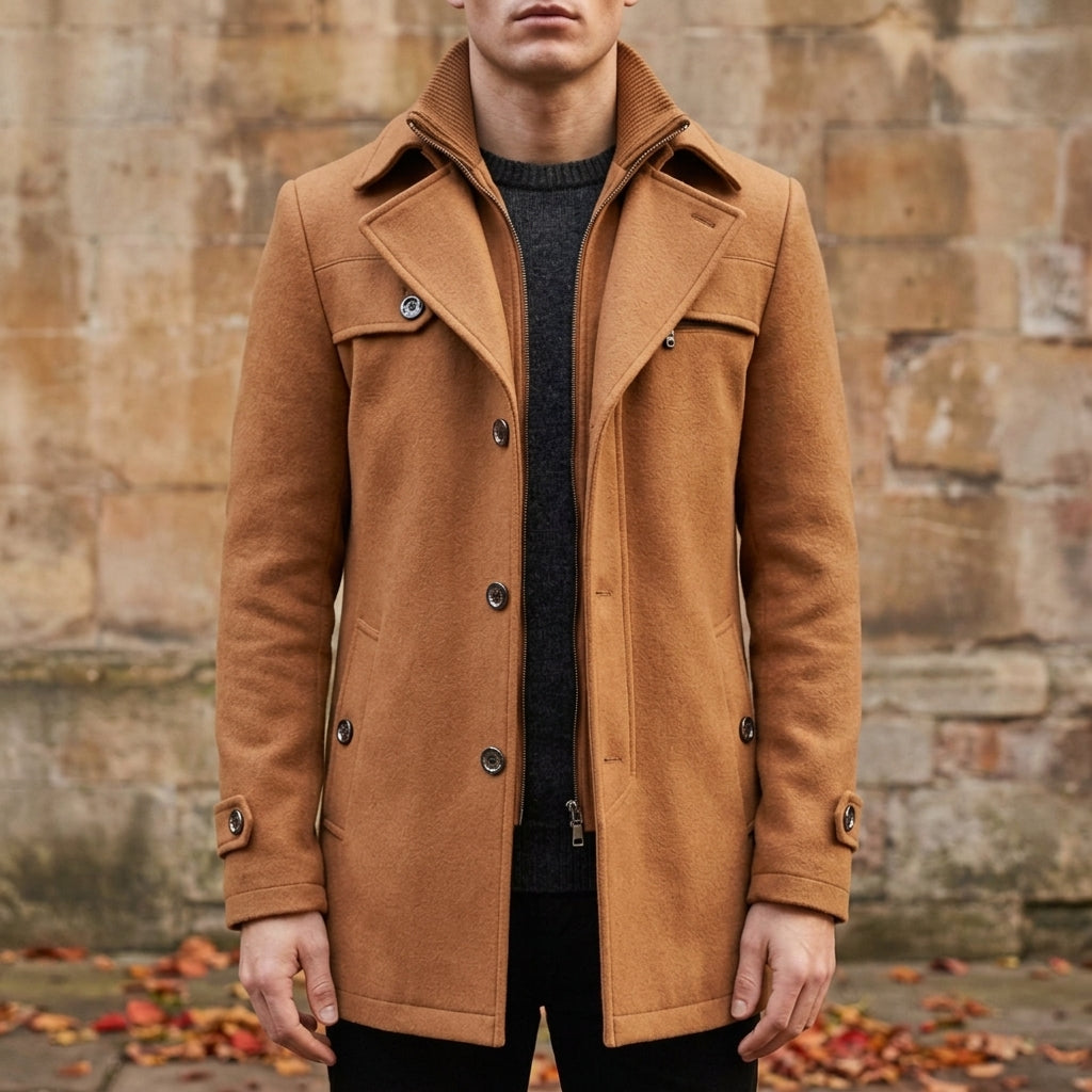 Amorgos Tailored Layered Overcoat