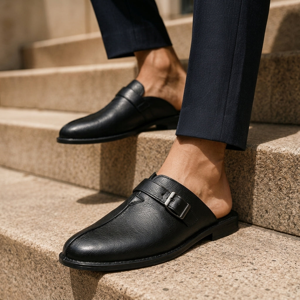 Henley Men's Leather Backless Mules
