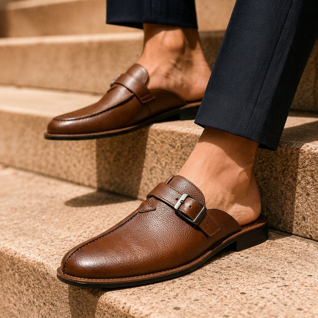 Henley Men's Leather Backless Mules