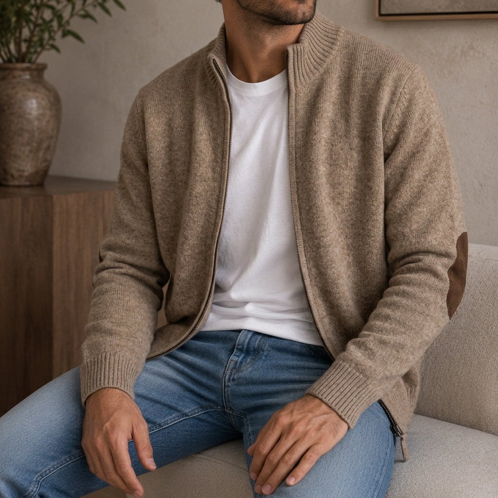 Santoro Men's Wool Zip Cardigan