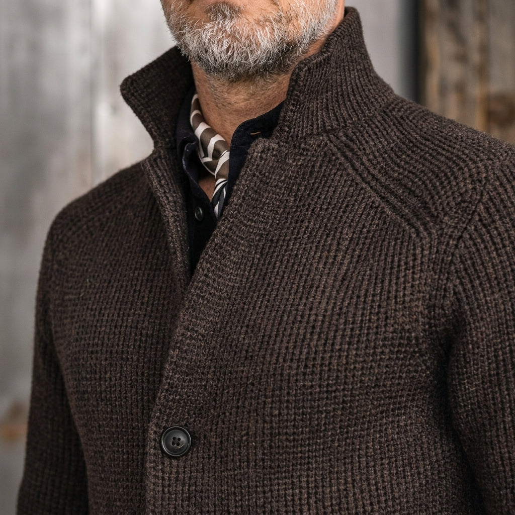 Henley Men's Wool Knit Jacket