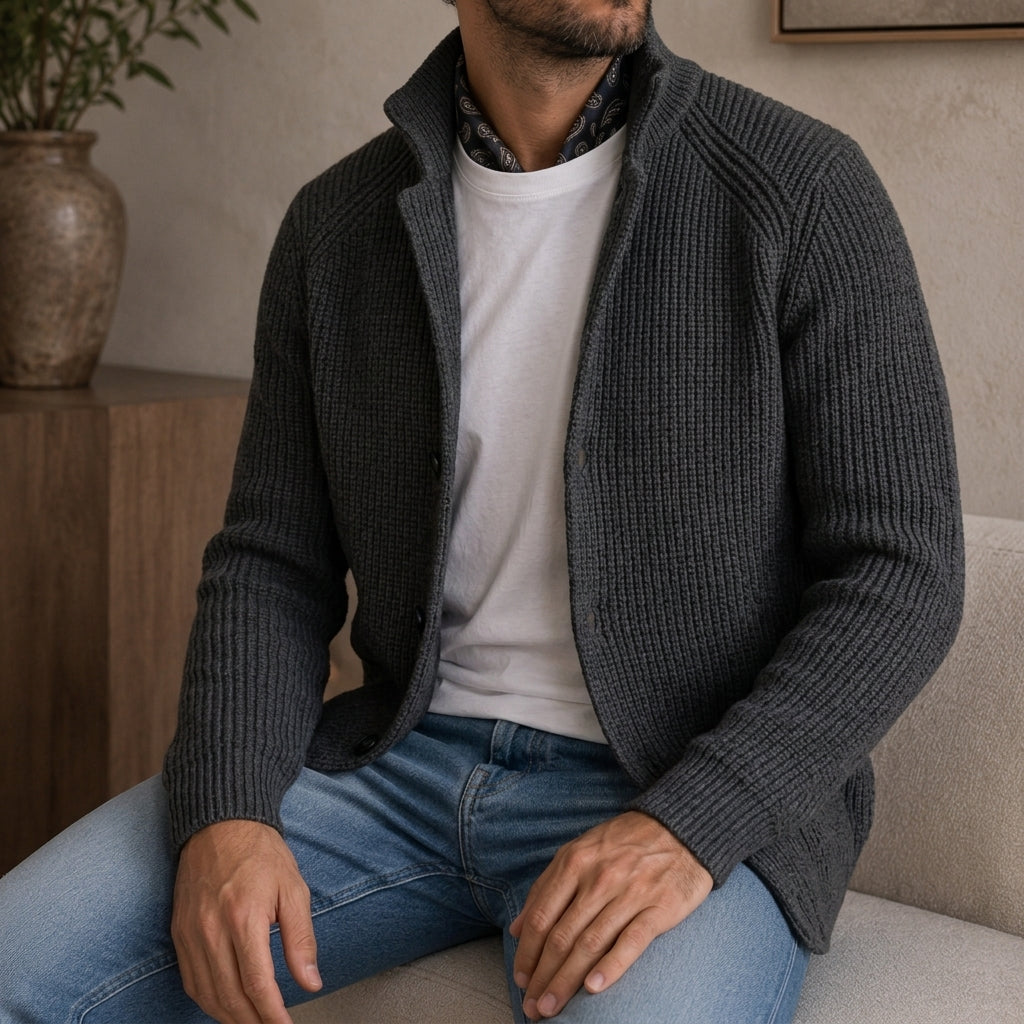 Henley Men's Wool Knit Jacket