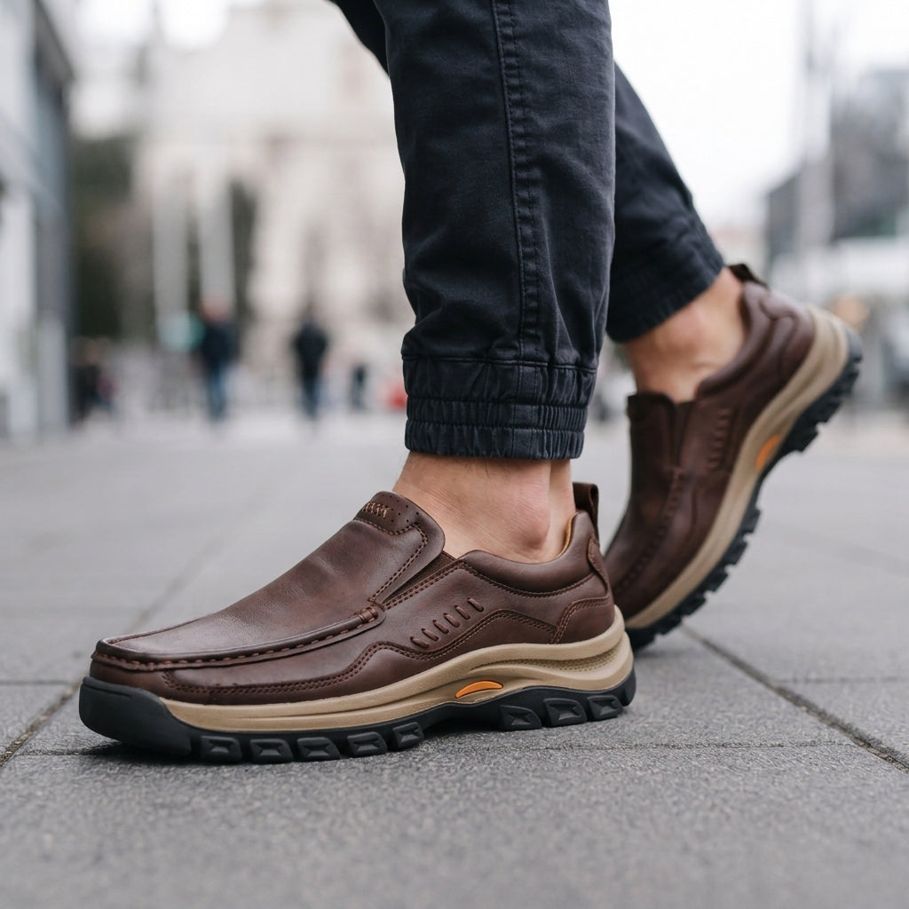 Arezzo Men's Leather Slip-Ons