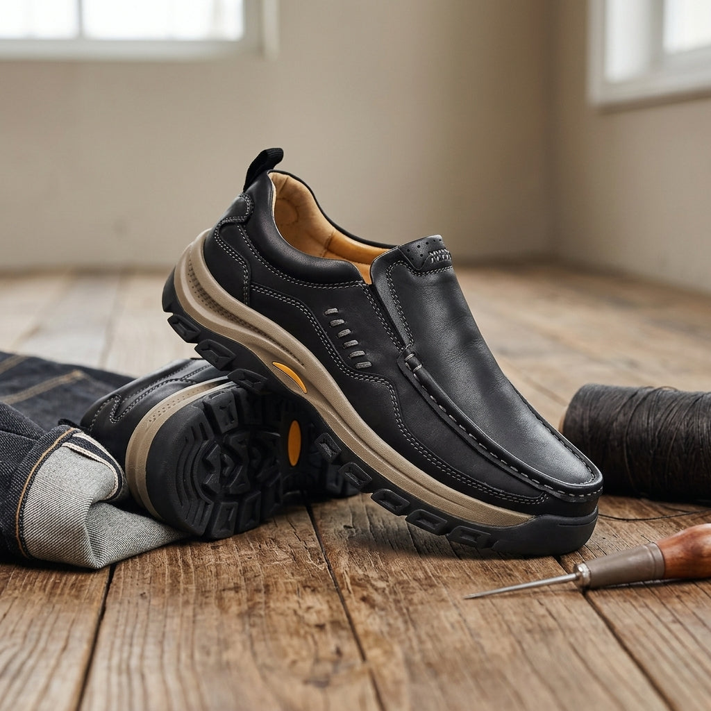 Arezzo Men's Leather Slip-Ons