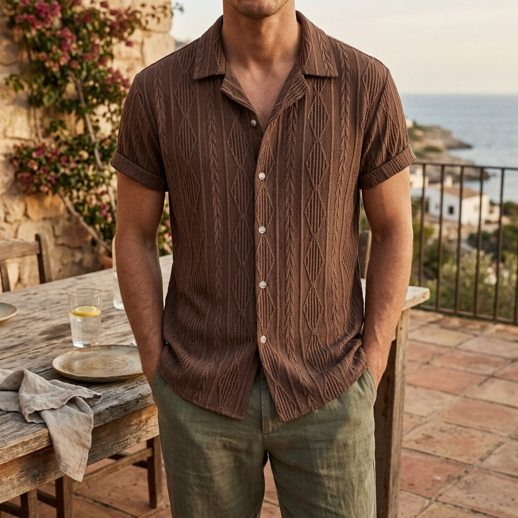 De Santis Men's Textured Summer Shirt