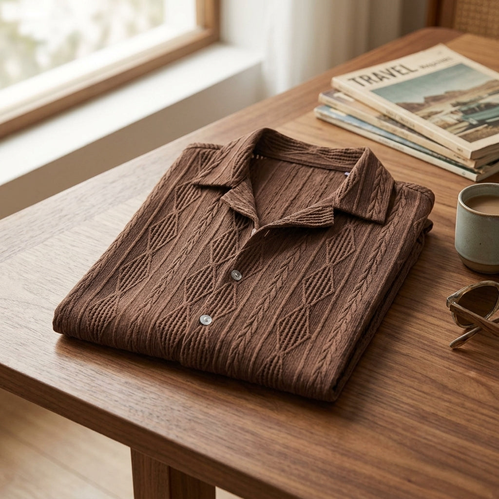 De Santis Men's Textured Summer Shirt
