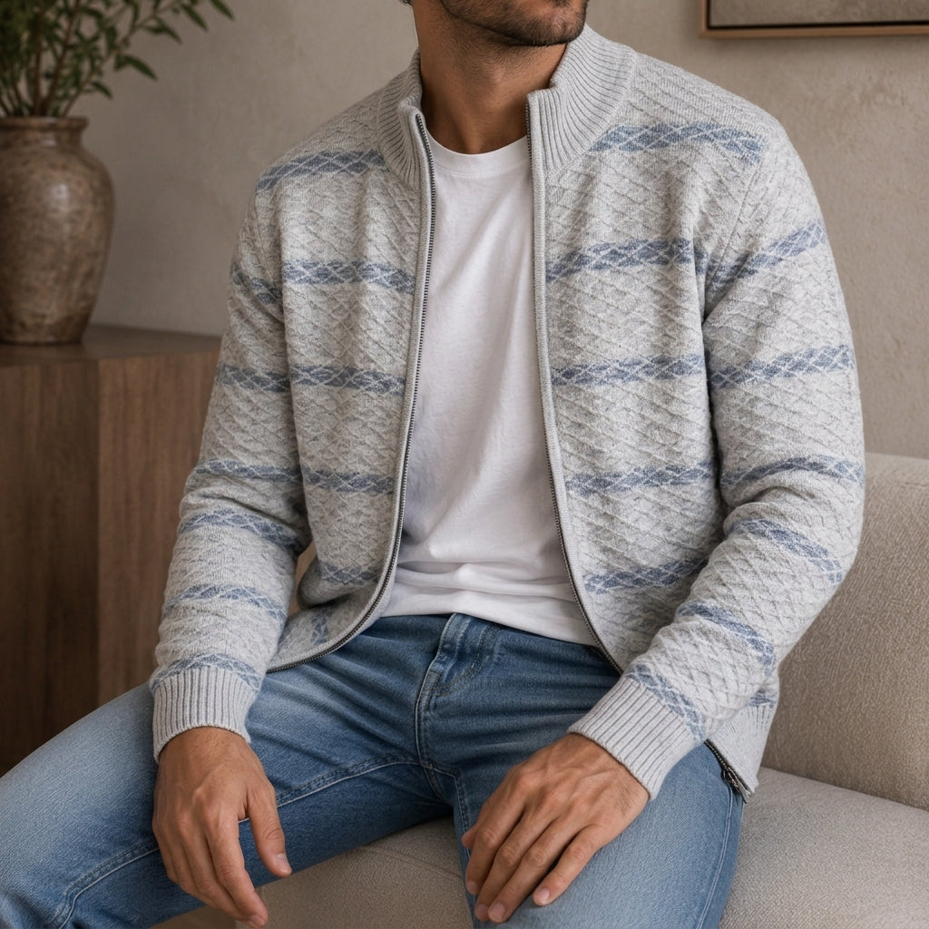 Rennes Men's Zip-Up Cardigan