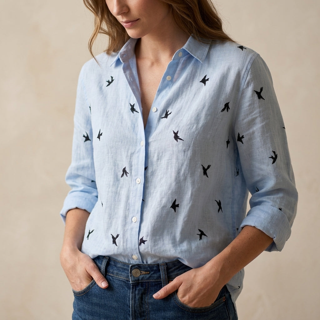 Ariella Women's Lightweight Linen Blouse