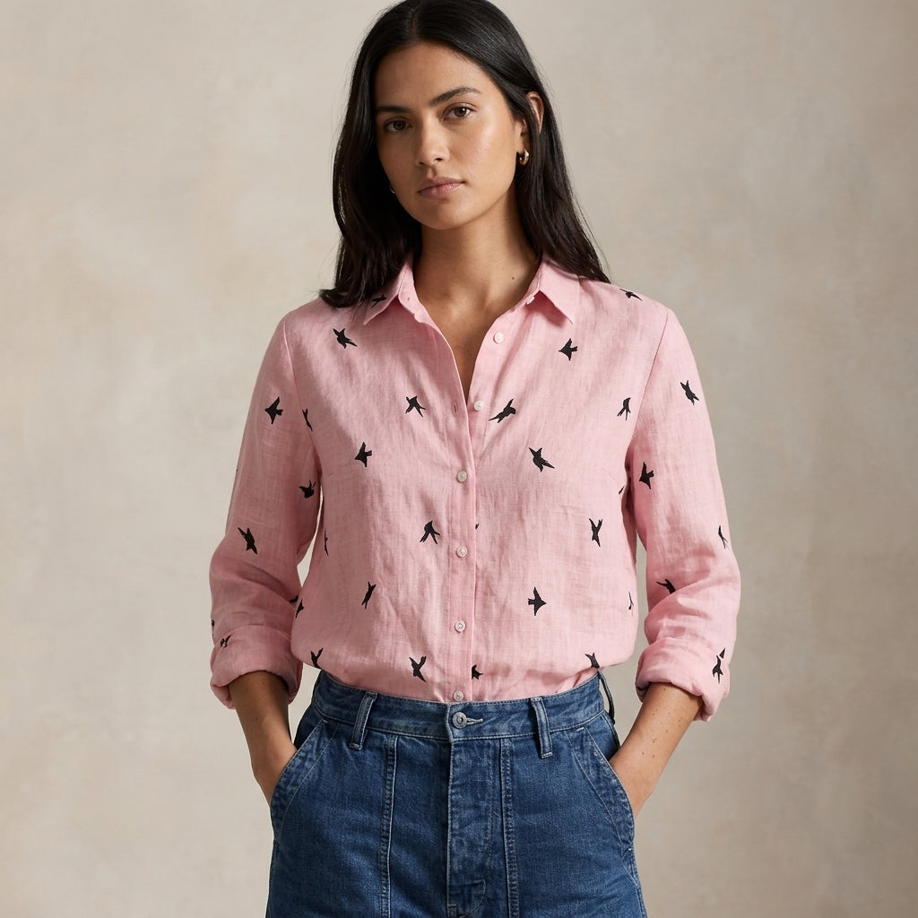 Ariella Women's Lightweight Linen Blouse