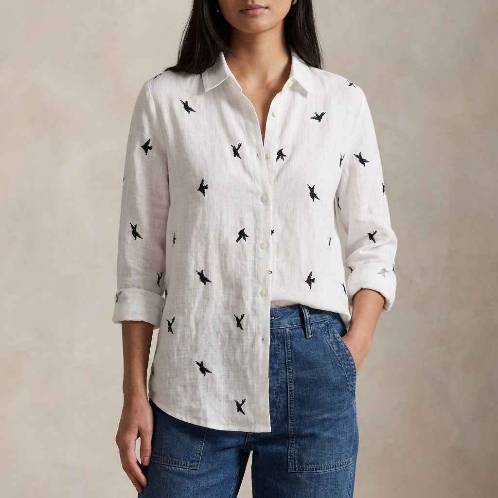 Ariella Women's Lightweight Linen Blouse