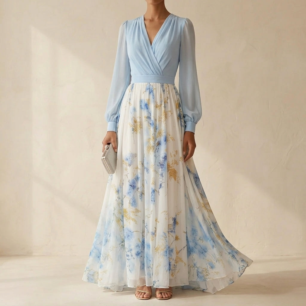 Rosella Women's Sheer Sleeve Maxi Dress