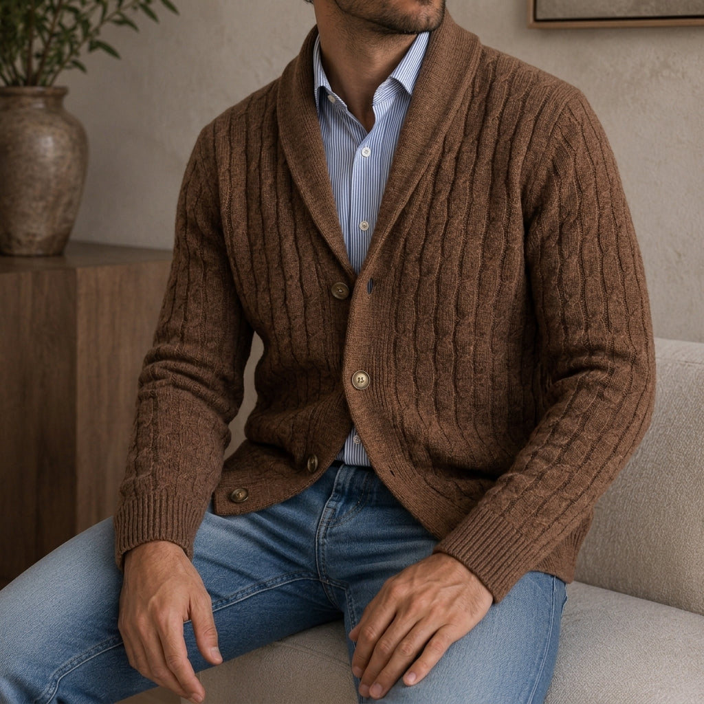 Portofino Men's Wool Blend Knit Cardigan