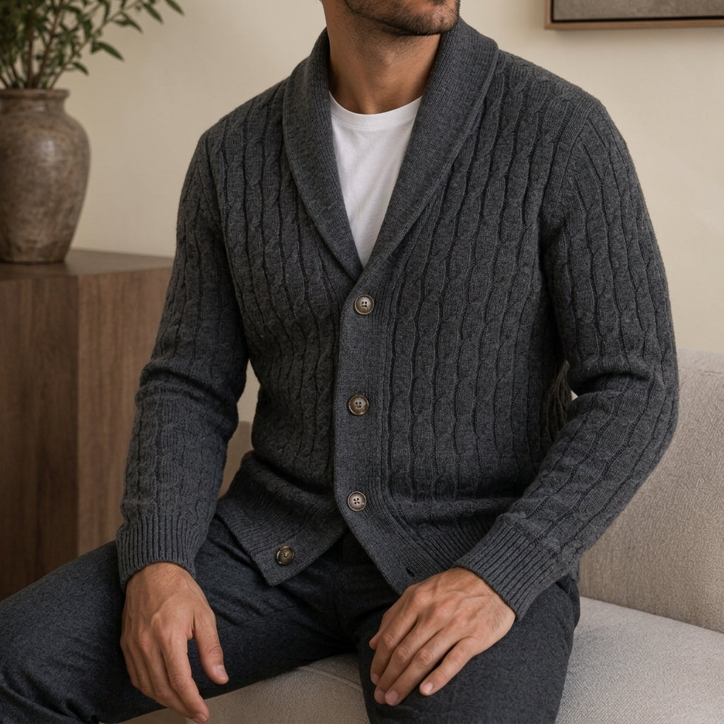 Portofino Men's Wool Blend Knit Cardigan