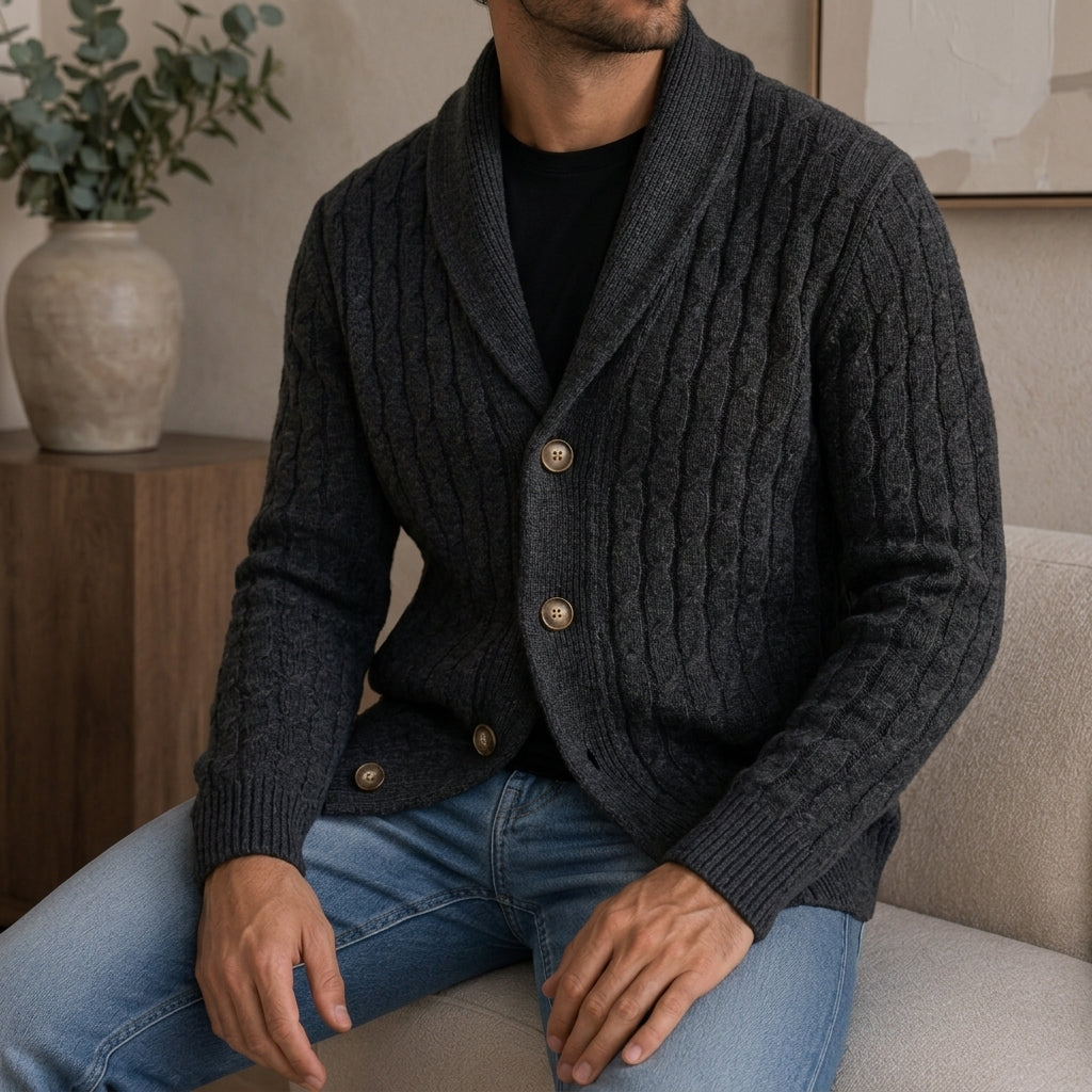 Portofino Men's Wool Blend Knit Cardigan