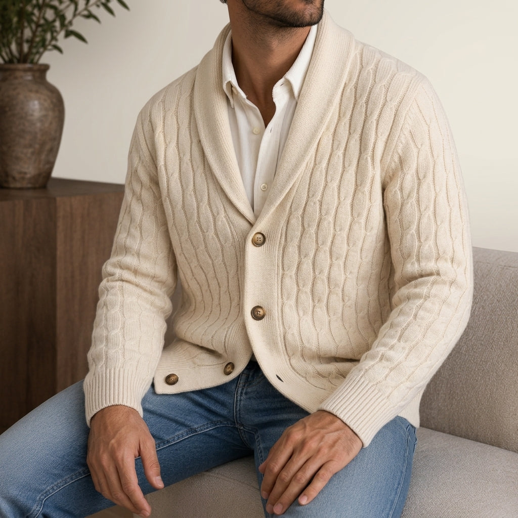 Portofino Men's Wool Blend Knit Cardigan