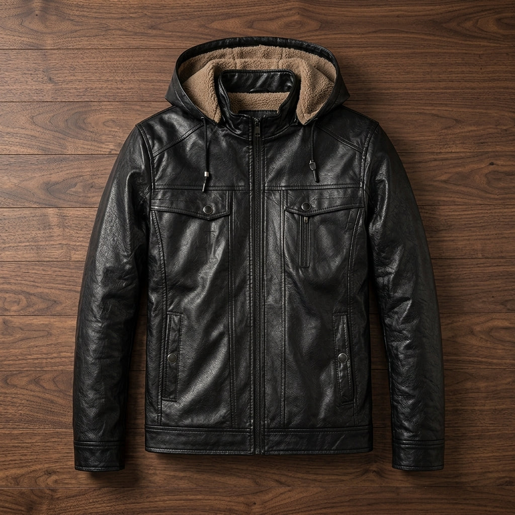 Haverford Hooded Leather Jacket