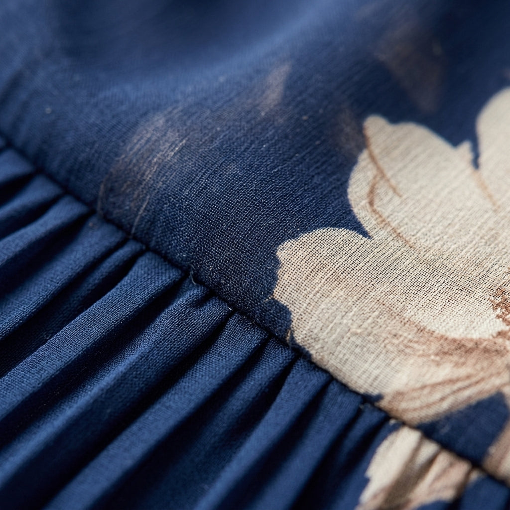 Mariella Pleated Sheer Sleeves Maxi Dress