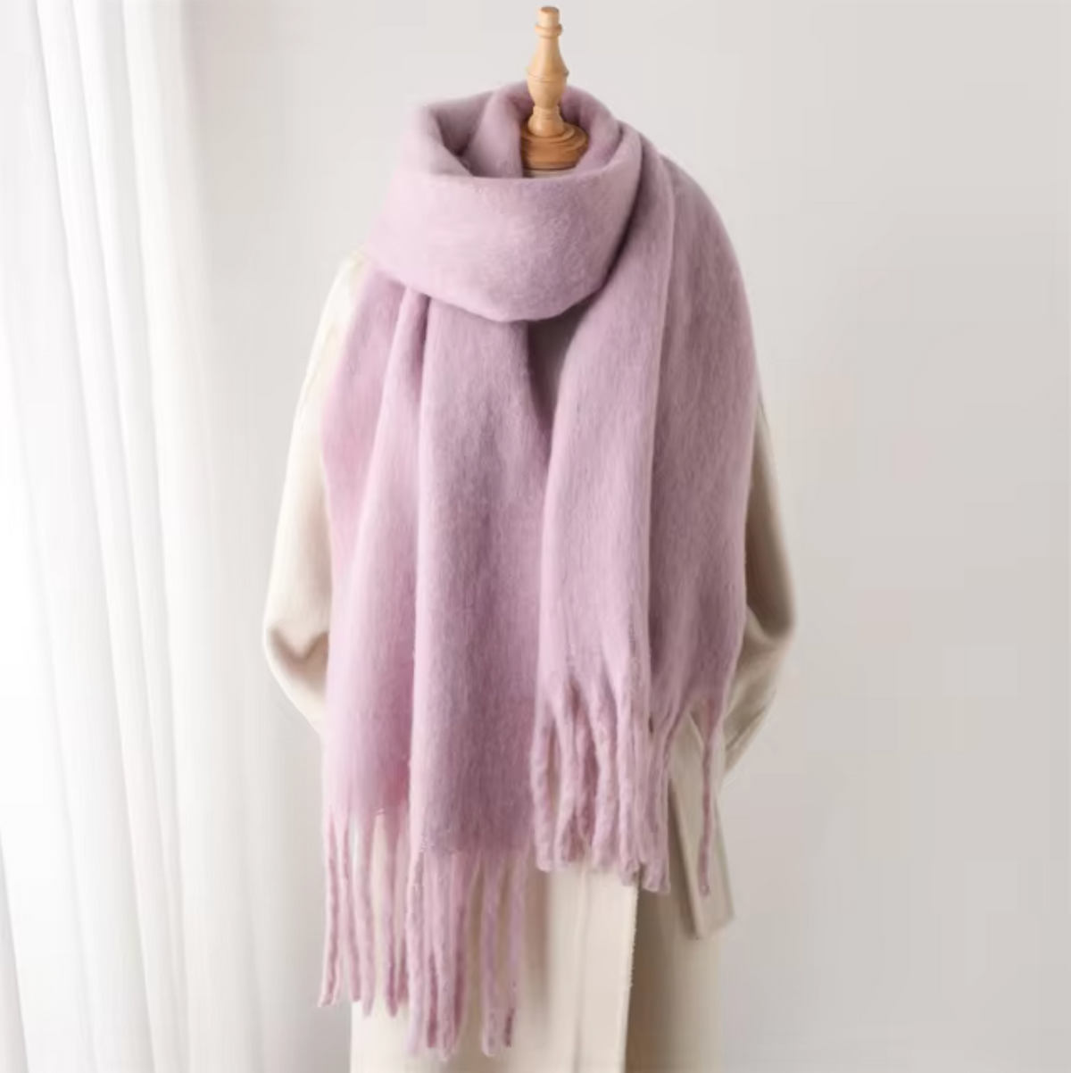 Elyra | Womens Pashmina Scarf with Long Tassels | Thick Soft Weave, Doubles as a Wrap or Blanket | in 20 Colors