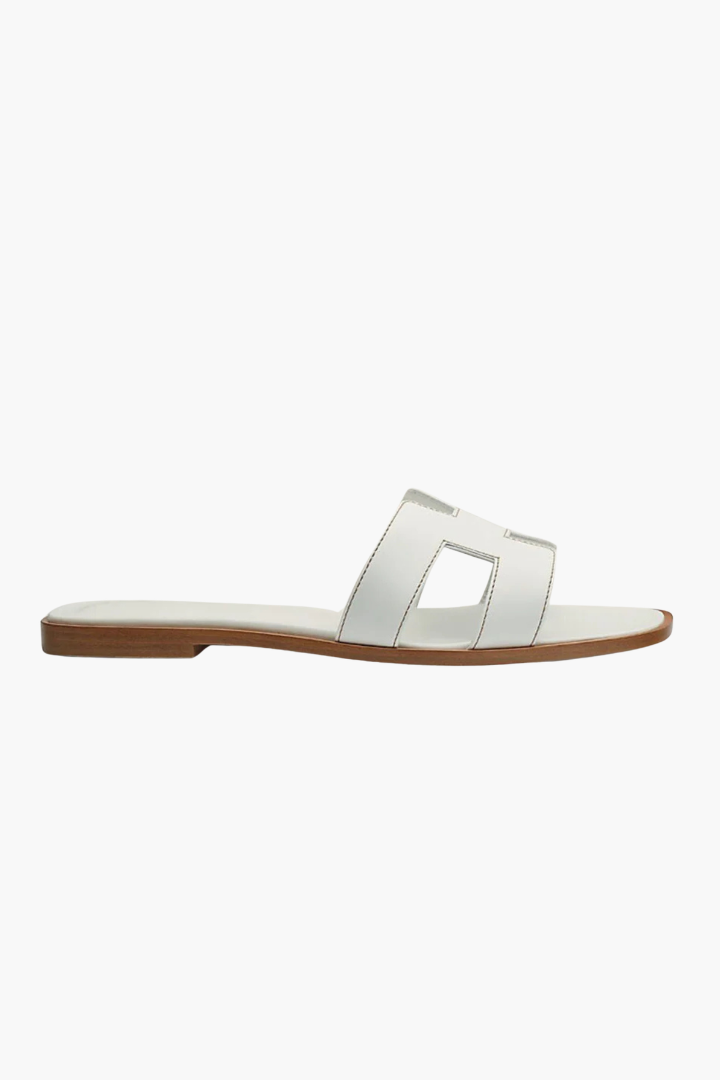 Renee Flat Cutout Leather Slide Sandals