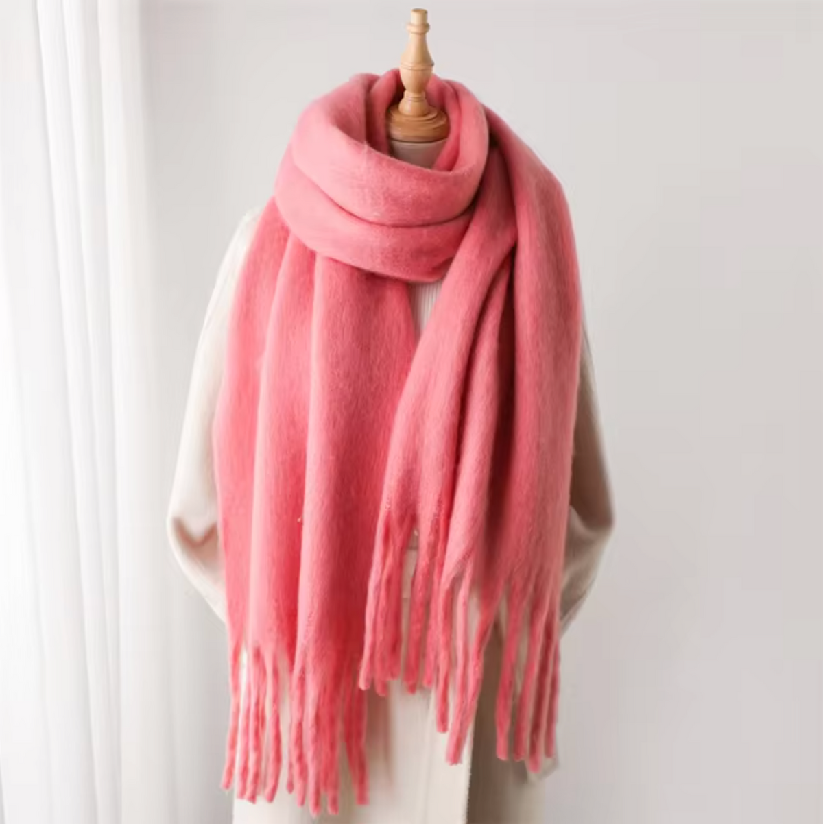 Elyra | Womens Pashmina Scarf with Long Tassels | Thick Soft Weave, Doubles as a Wrap or Blanket | in 20 Colors