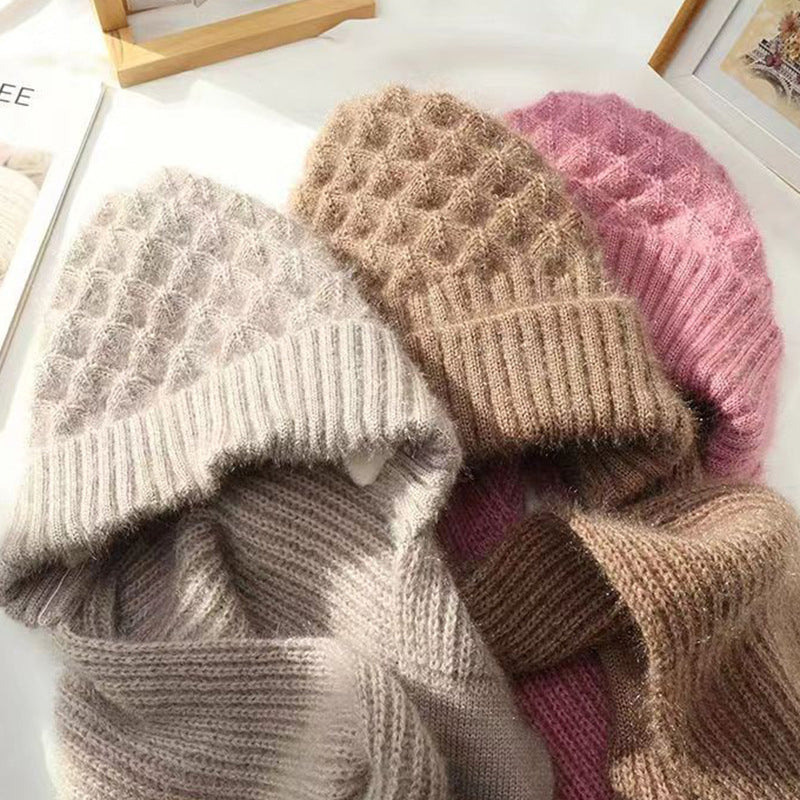 Women's Ribbed Knit Hat And Scarf Set, Ear Coverage