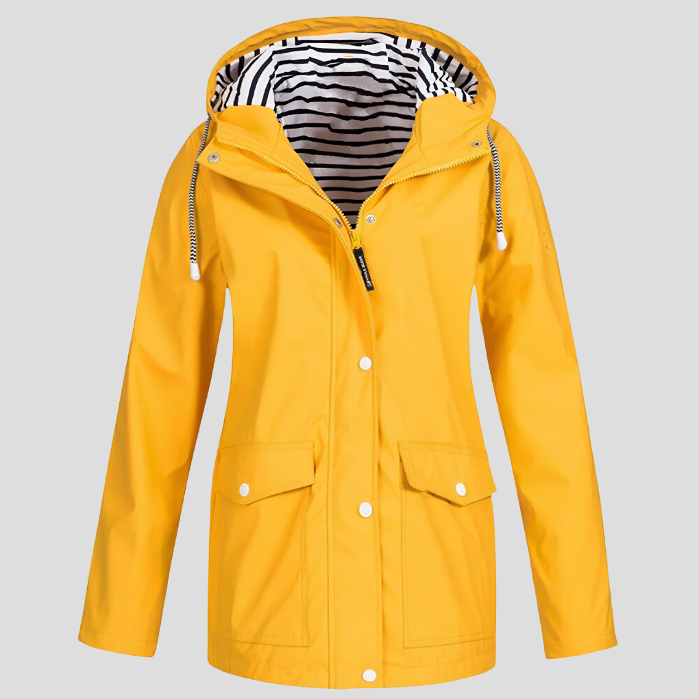 Women's Hooded Rain Jacket Water-Resistant Windproof