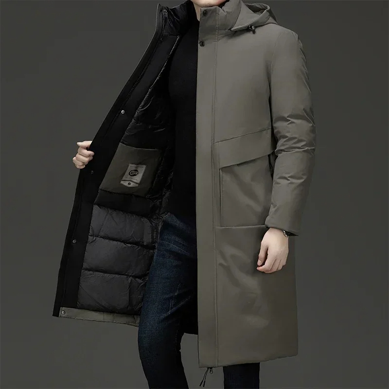 Alexander | Mens Long Winter Quilted Coat with Hood — Padded Insulation in 3 Colors S–3XL | Westmere