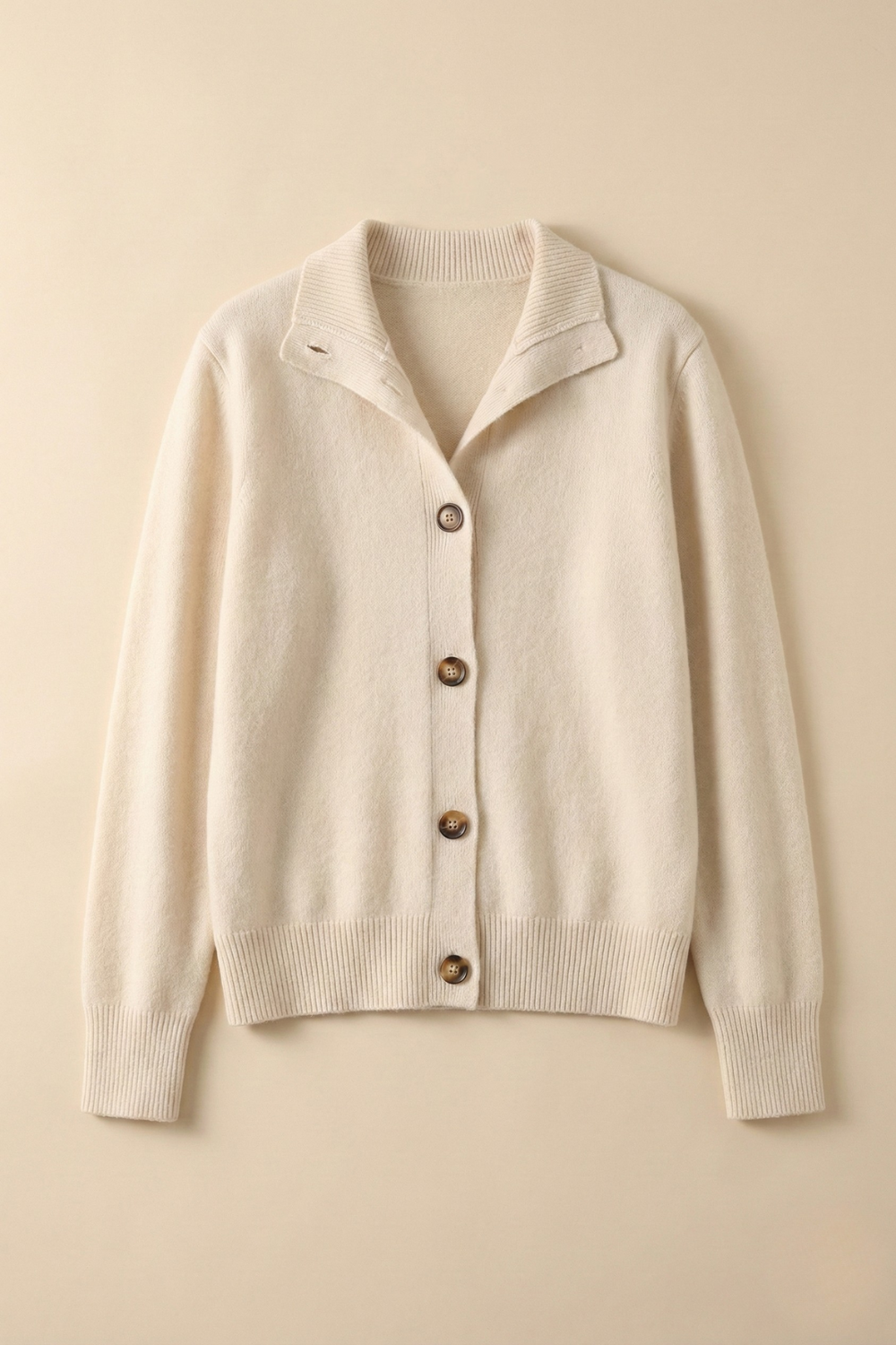 Lindsey | Womens Cashmere Blend Cardigan with Statement Buttons | Half-High Neck, Machine Washable | in 4 Colors XS-3XL