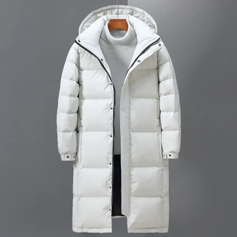 Robert | Mens Long Quilted Coat with Hood — Insulated Winter Puffer Coat in 3 Colors S–5XL | Westmere