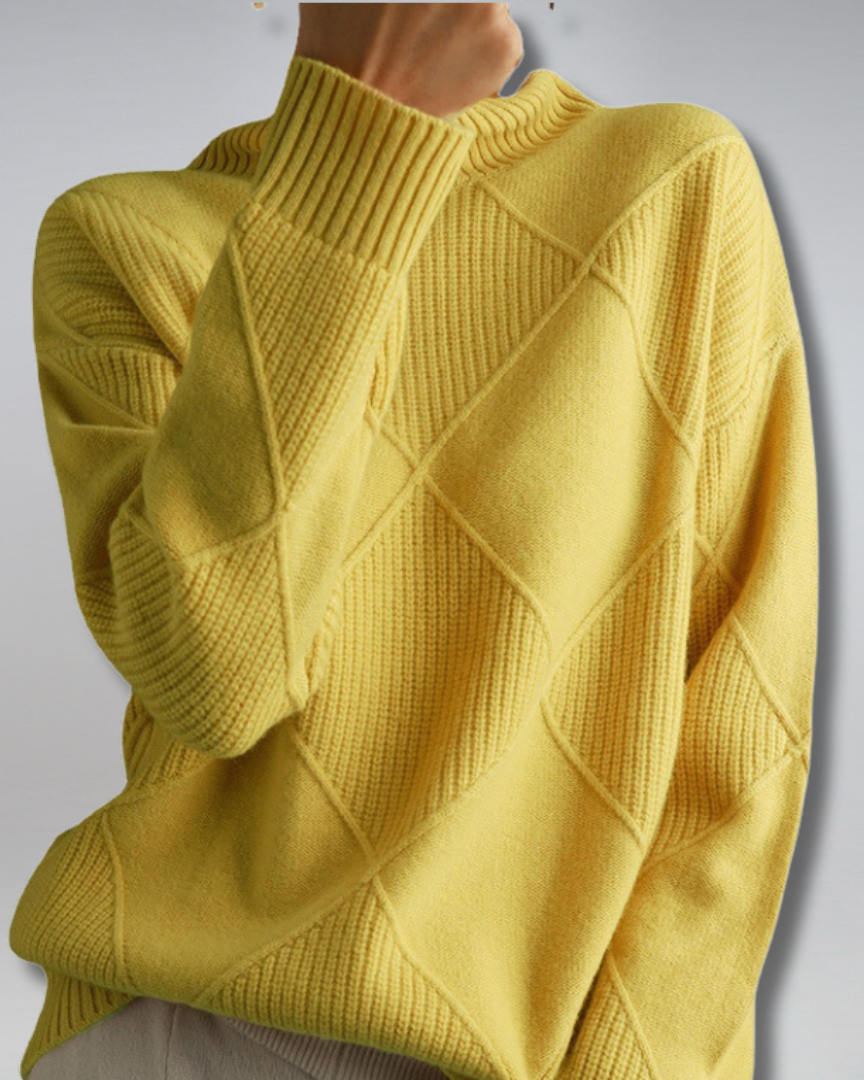 Women's Turtleneck Sweater | Size S-XL | Grey, Beige, Black, Yellow, Brown, Pink