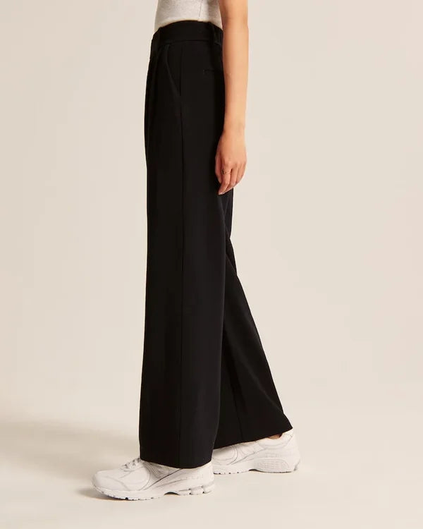 Women's Fitted Flared Pants – High Rise Flare Leg Dress Trousers
