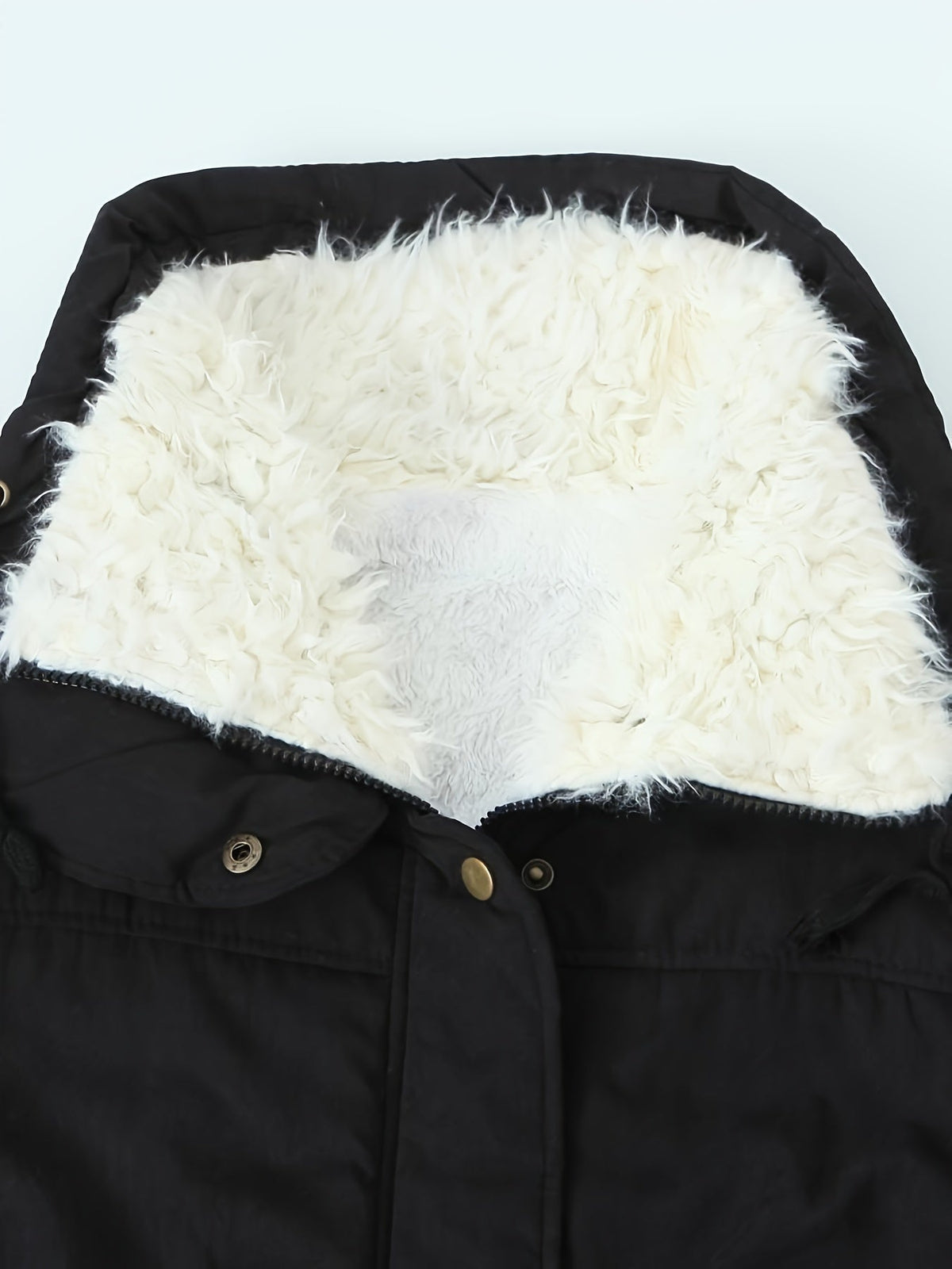 Women's Parka with Hood and Button Front | Drawstring, Pockets | For Winter | Size S-XL | Black, Fern Green