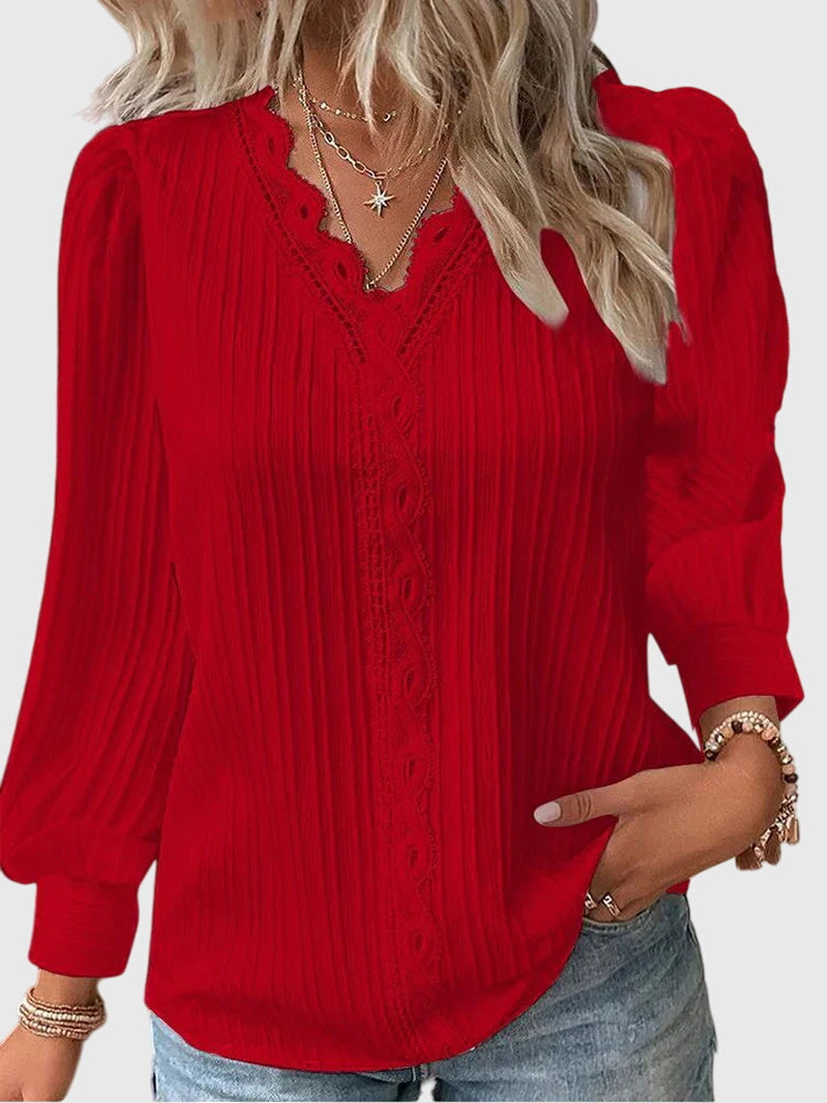 Andrea | Womens Pullover Blouse with Tailored Silhouette | Easy Care, Dress Up or Down | Black, Blue, Green and More S-4XL