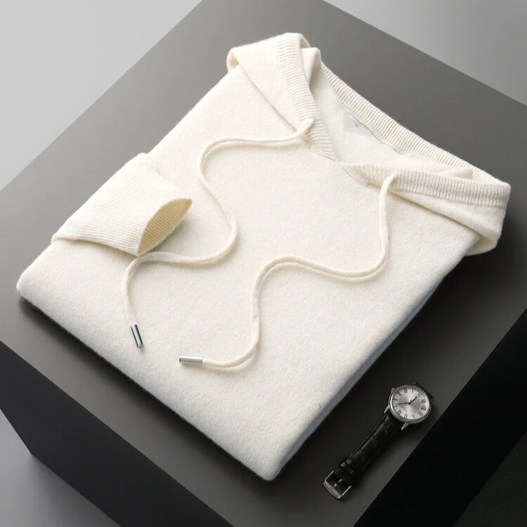 Luke | Mens Merino Wool Hoodie | Soft, Breathable Yet Warm, Single-Thread Design | Khaki, Light Gray and More XS-2XL