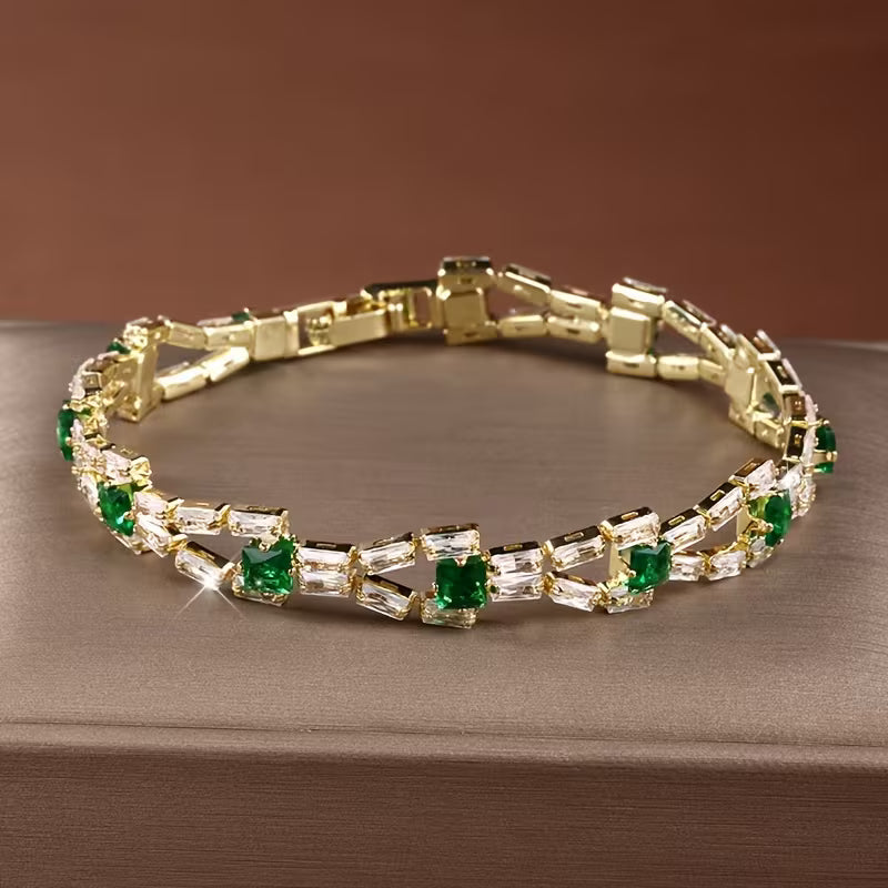 Gold Tennis Bracelet - Classic Link Chain Design for Women