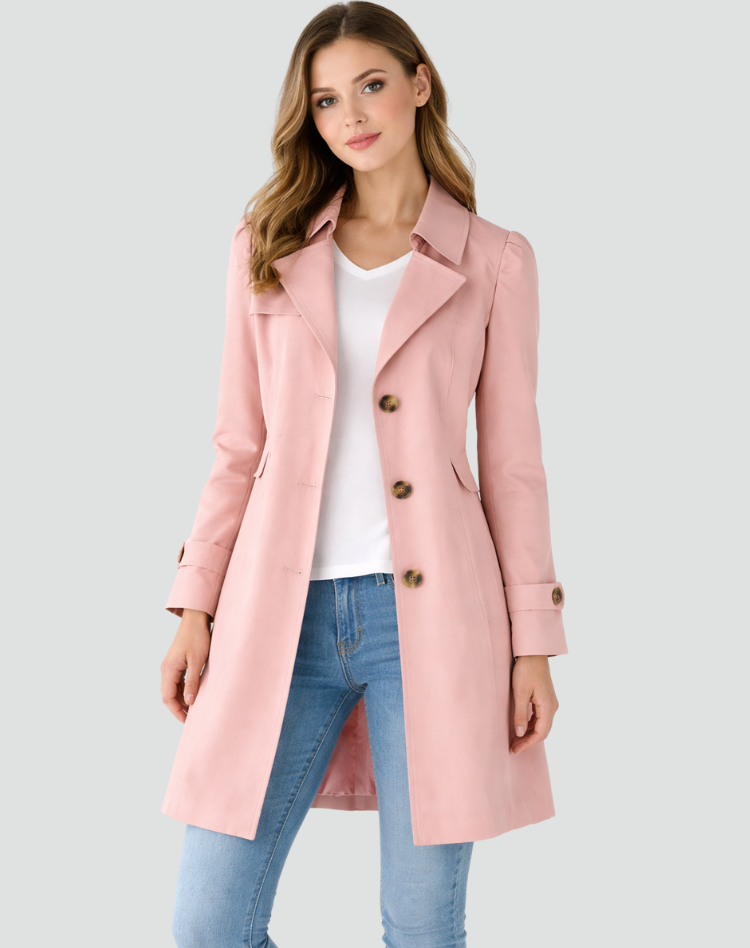 Renata Double-Breasted Belted Trench Coat